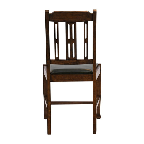 Lattice Back Dining Chairs Vintage Wood with Bison Cedar Seat (6 Pack)