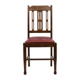 Lattice Back Dining Chairs Vintage Wood with Bison Bordeaux Seat (6 Pack)