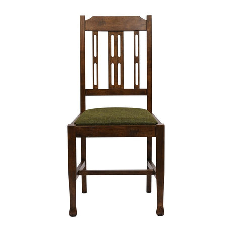 Lattice Back Dining Chairs Vintage Wood with Shetland Forest Seat (6 Pack)