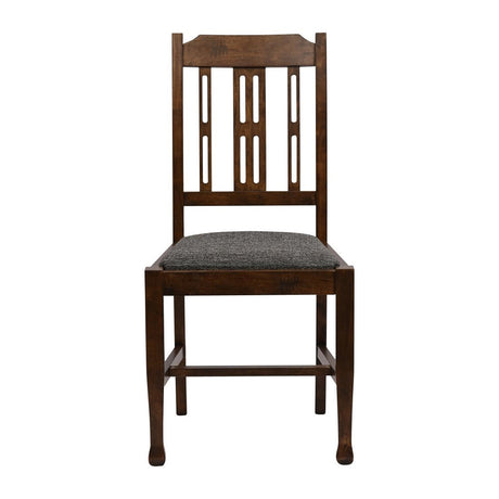 Lattice Back Dining Chairs Vintage Wood with Shetland Smoke Seat (6 Pack)