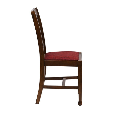 Lattice Back Dining Chairs Vintage Wood with Shetland Scarlett Seat (6 Pack)