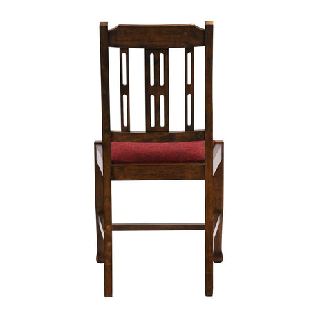 Lattice Back Dining Chairs Vintage Wood with Shetland Scarlett Seat (6 Pack)