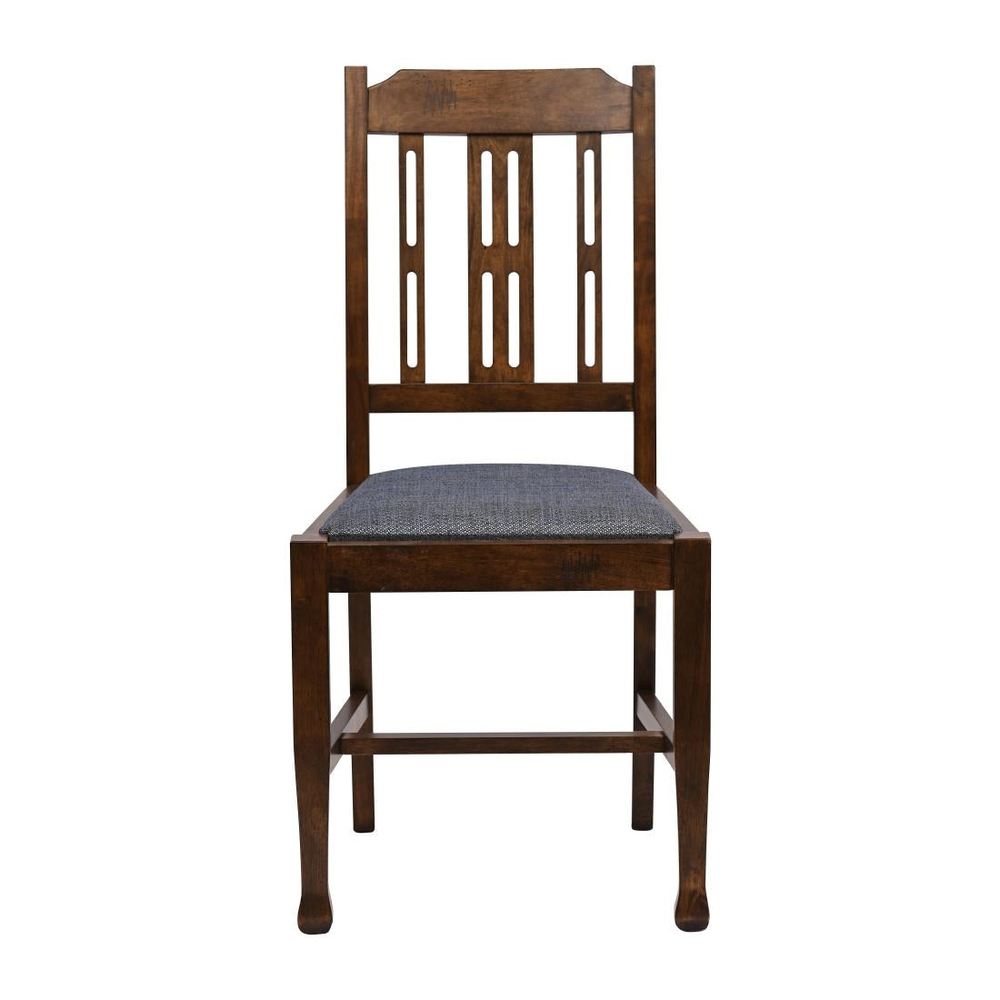 Lattice Back Dining Chairs Vintage Wood with Shetland Sea Seat (6 Pack)