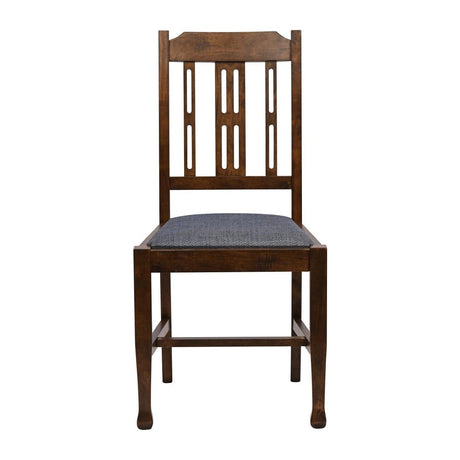 Lattice Back Dining Chairs Vintage Wood with Shetland Sea Seat (6 Pack)