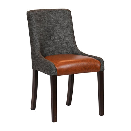 Bath Walnut Dining Chairs with Smoke Back & Tan Seat (6 Pack)