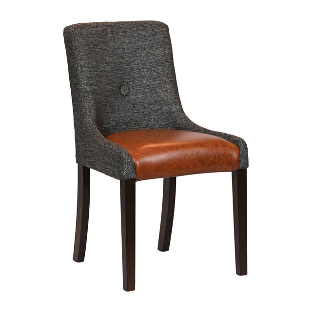 Bath Walnut Dining Chairs with Smoke Back & Tan Seat (6 Pack)