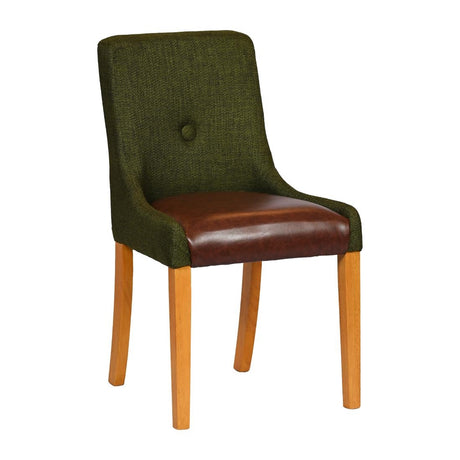 Bath Soft Oak Dining Chairs with Forest Back & Espresso Seat (6 Pack)
