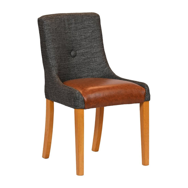 Bath Soft Oak Dining Chairs with Smoke Back & Tan Seat (6 Pack)