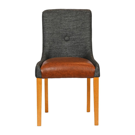 Bath Soft Oak Dining Chairs with Smoke Back & Tan Seat (6 Pack)