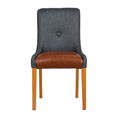 Bath Soft Oak Dining Chairs with Sea Back & Tan Seat (6 Pack)