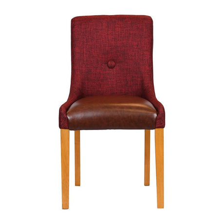 Bath Soft Oak Dining Chairs with Scarlett Back & Espresso Seat (6 Pack)