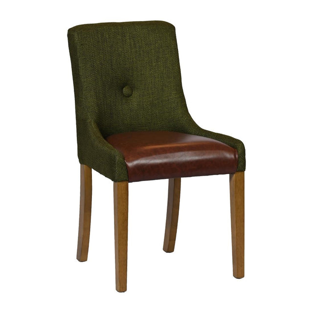 Bath Weathered Oak Dining Chairs with Forest Back & Espresso Seat (6 Pack)
