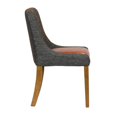 Bath Weathered Oak Dining Chairs with Smoke Back & Tan Seat (6 Pack)