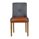 Bath Weathered Oak Dining Chairs with Sea Back & Tan Seat (6 Pack)