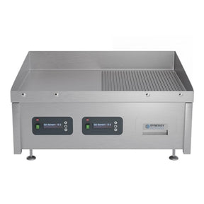 Synergy GRID900E-SR Electric Griddle with Semi Ribbed Mild Steel Top & Garnish Rail