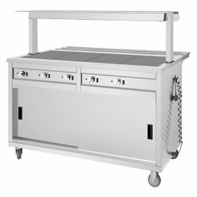 Buffalo Mobile Servery with Solid Heated Top 4x 1/1 GN
