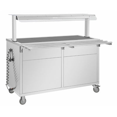 Buffalo Mobile Servery with Solid Heated Top 4x 1/1 GN