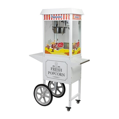 Haxro HX8837 Popcorn Machine and Cart White