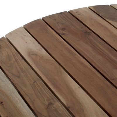 Bolero Acacia Round Picnic Table Bench Set