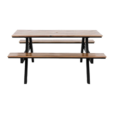 Bolero Acacia Rectangular Picnic Table Bench Set