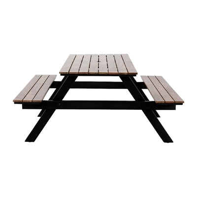 Bolero Acacia Rectangular Picnic Table Bench Set