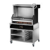 Pujadas Open Grill with V-Shaped Bars and Mobile Cabinet 8581011B