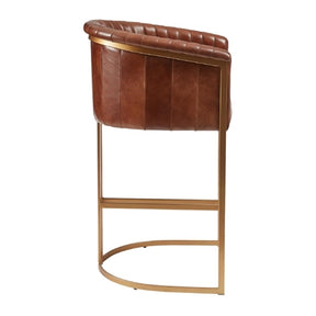 Nolan Leather Bar Stool Pecan Brown