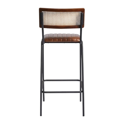 Savanna Leather Bar Stool Pecan Brown
