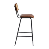 Savanna Leather Bar Stool Pecan Brown