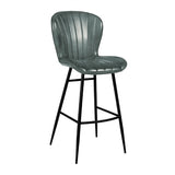 Lars Leather Bar Stool Steel Grey