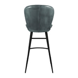 Lars Leather Bar Stool Steel Grey