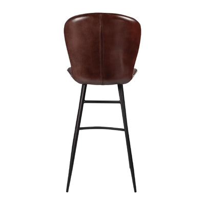 Lars Leather Bar Stool Claret Red