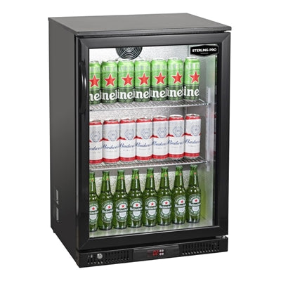 Sterling Pro Green Single Door Outdoor Bottle Cooler Black SP1LO-OUT-BK