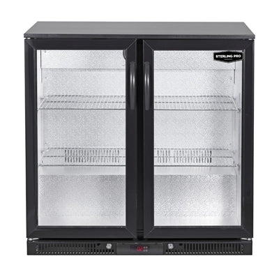 Sterling Pro Green Double Door Outdoor Bottle Cooler Black SP2LO-OUT-BK