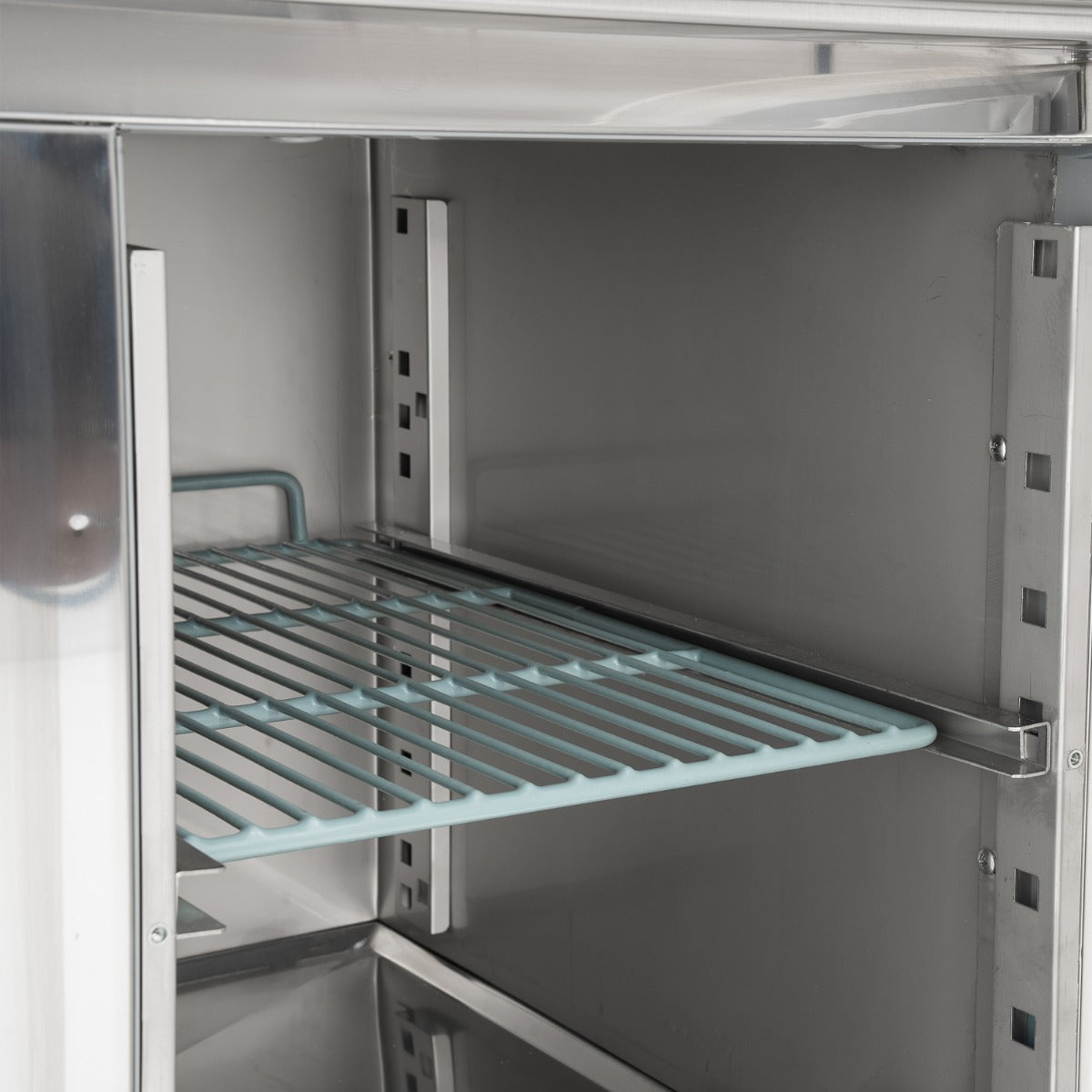 Compact Double Door Refrigerated Prep Counter With Raised Collar