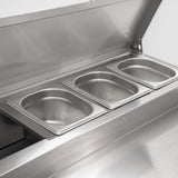 Graded 01085 Kxcc3 Sal Compact Triple Door Refrigerated Prep Counter With Raised Collar