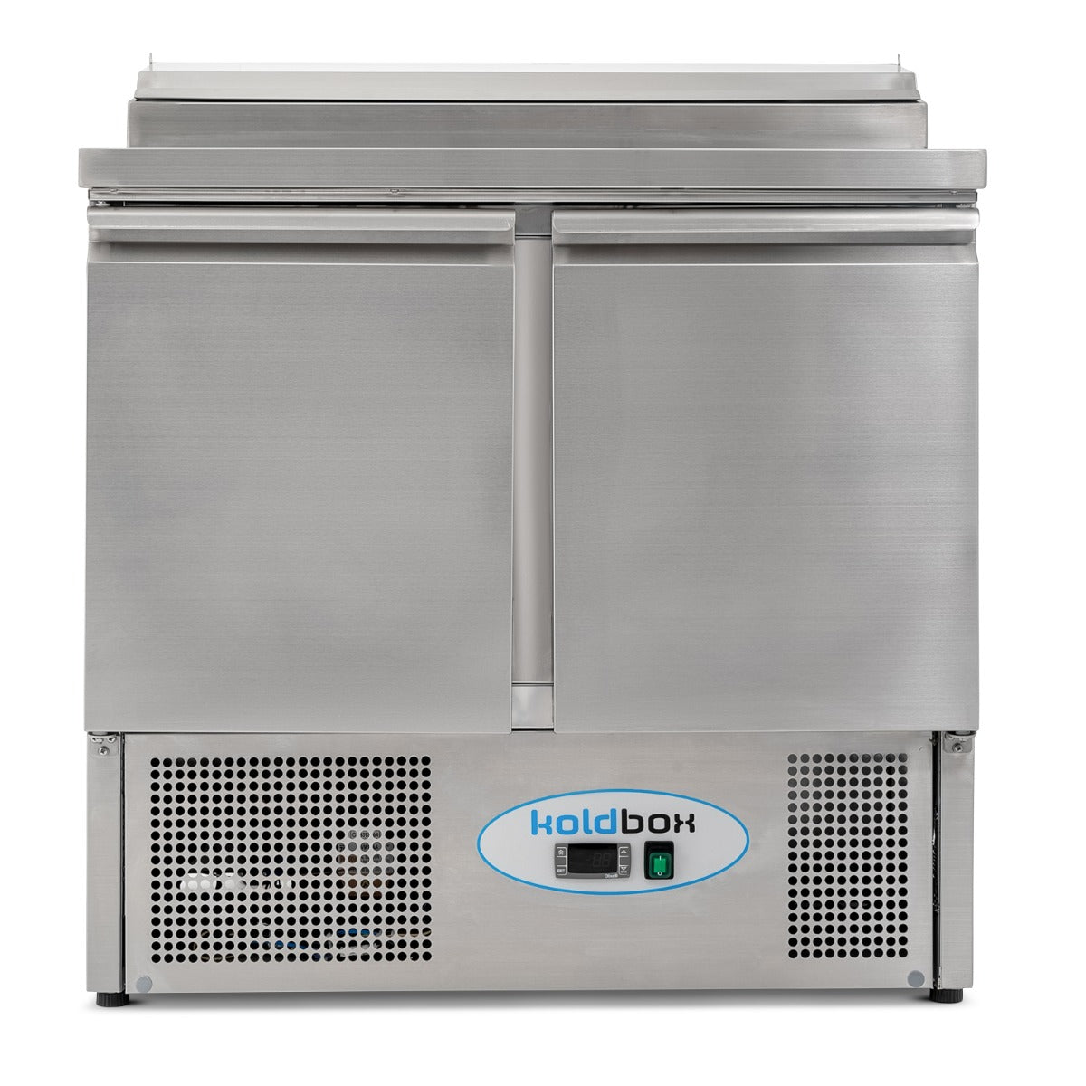 Compact Double Door Refrigerated Prep Counter With Raised Collar