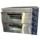 Commercial Twin Deck Electric Pizza Oven | Stone Base | Cooks 2x16 Inch Pizzas - Fully Refurbished