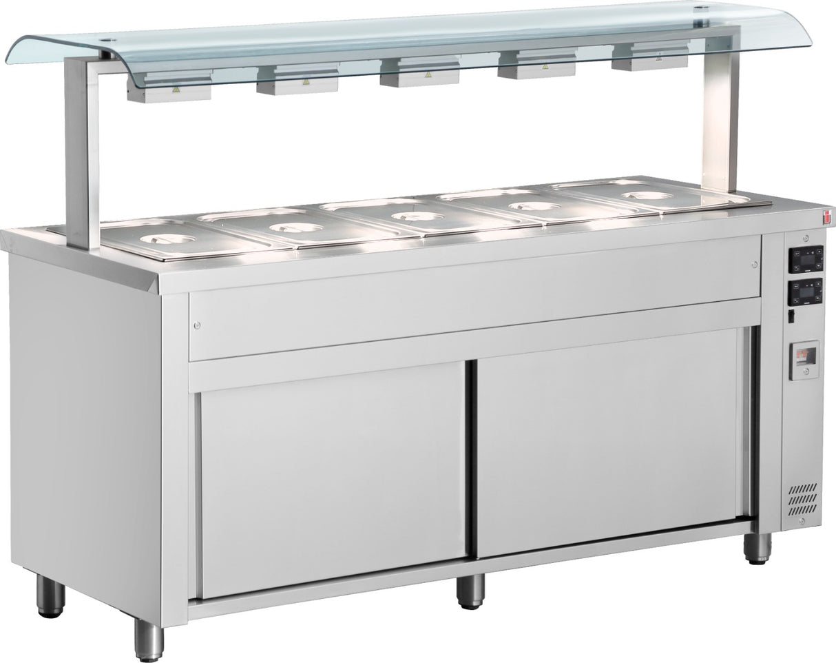 Bain Marie With Sneeze Guard 5x Gn1/1