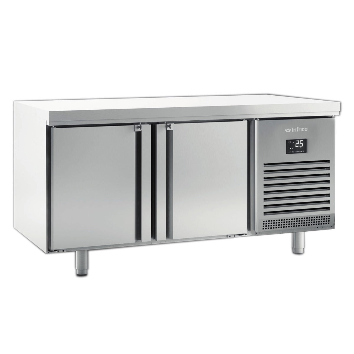 2 Door 800mm Depth Freezer Counter 405 L