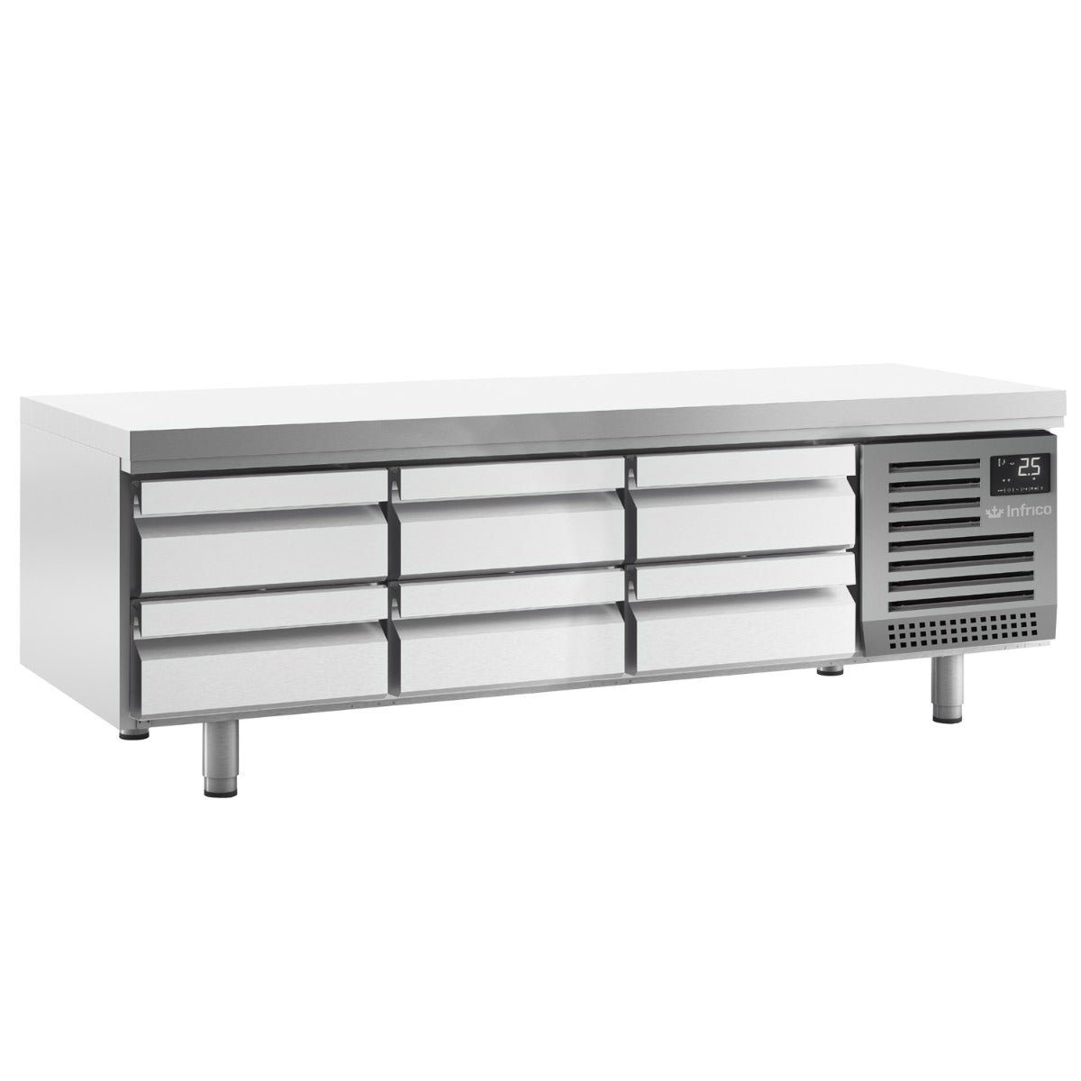 6 Drawer Low Height Gastronorm Snack Table 265 L