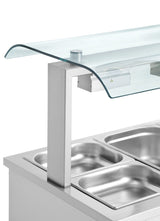 Bain Marie With Sneeze Guard 3 X Gn1/1