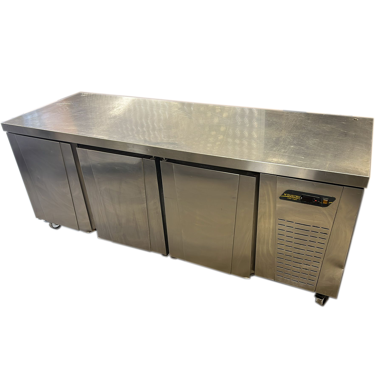 3 Door Counter Fridge Bench Chiller 202x70x85cm - Refurbished