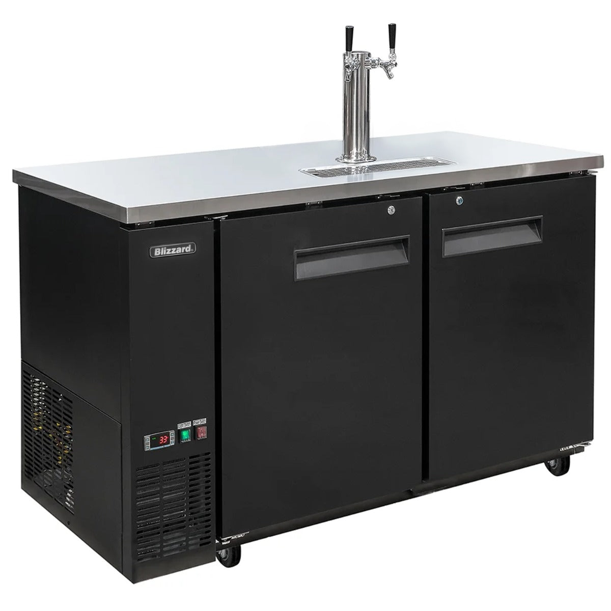 Slimline Double Keg Cooler With Riser And 2 X Taps