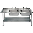 KWC DVS Self Assembly Stainless Steel Double Sink Left Hand Drainer 1500x600mm