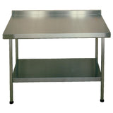 KWC DVS Stainless Steel Wall Table with Upstand 1500x600mm