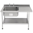 KWC DVS Self Assembly Stainless Steel Sink Right Hand Drainer 1200x650mm