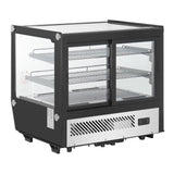 Polar G-Series Countertop Display Fridge Black Square Glass 120Ltr