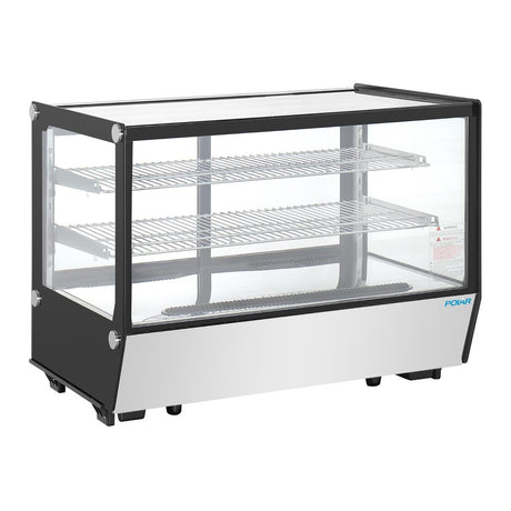 Polar G-Series Countertop Display Fridge Black Square Glass 160Ltr