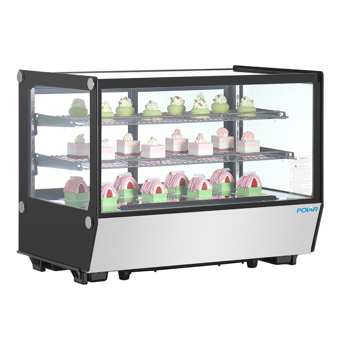 Polar G-Series Countertop Display Fridge Black Square Glass 160Ltr